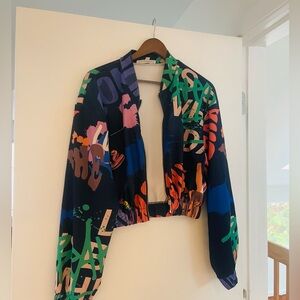 Colorful cropped Bomber JackeC